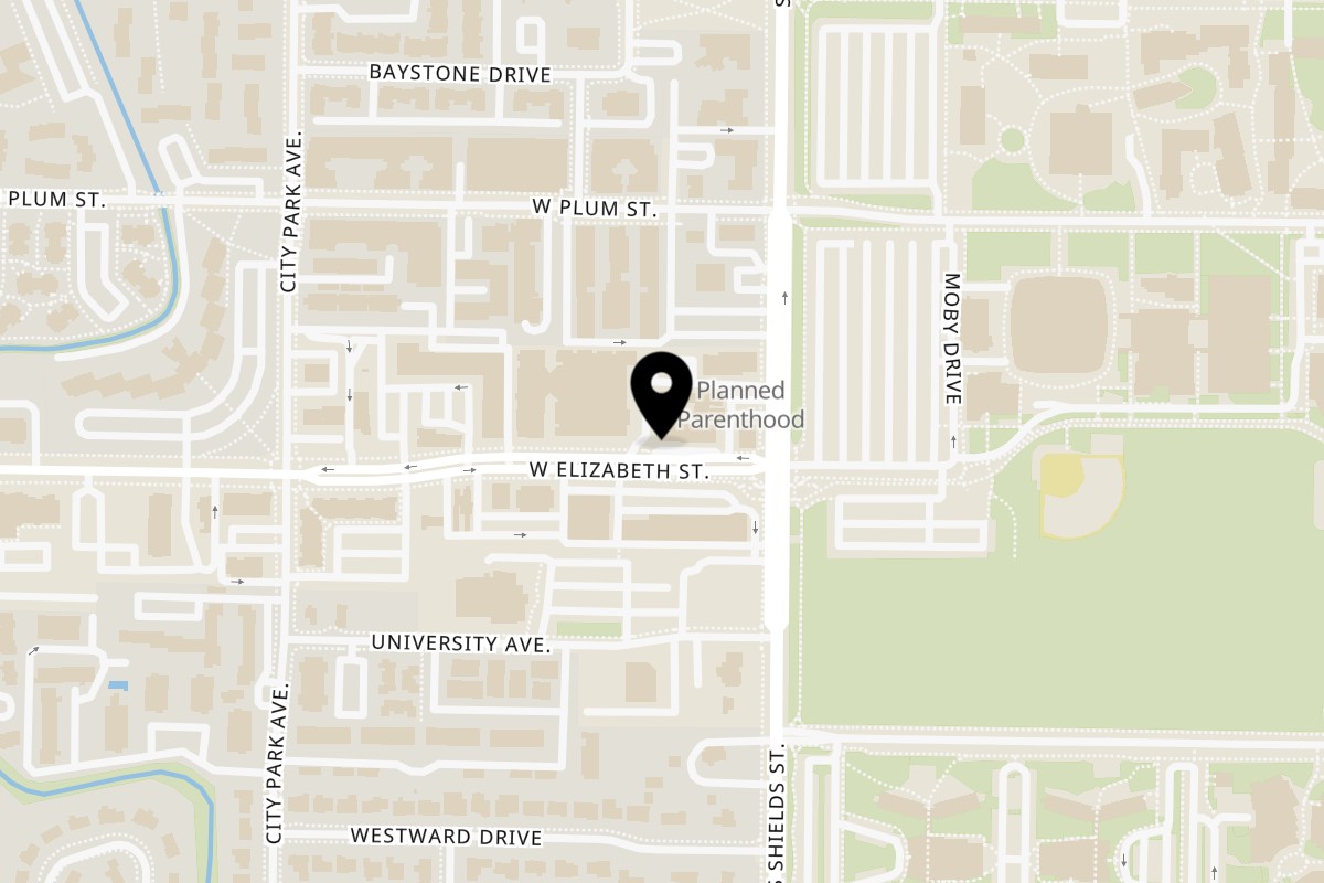 Map showing the location of Chulo Cuisine Of Nepal & India on 1122 West Elizabeth Street in Fort Collins